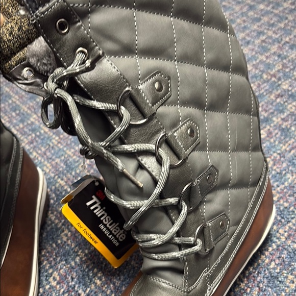 NWT 3M Thinsulate Brown and Gray Winter Boots size 12 - Picture 15 of 16